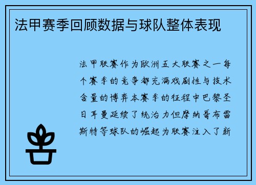 法甲赛季回顾数据与球队整体表现